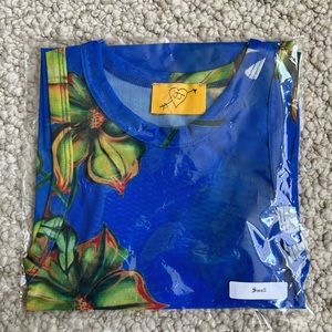 Juliet Johnstone Blue Mesh Tank